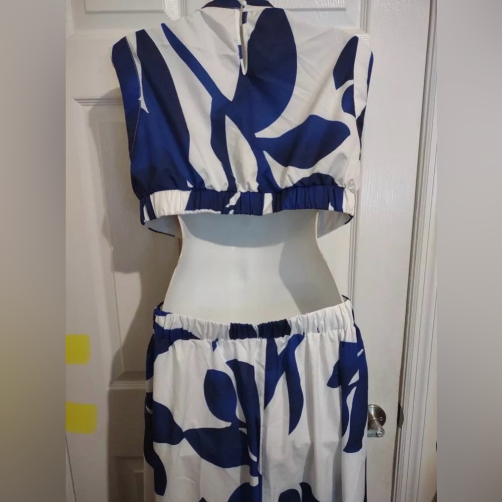 🔥🔥 Salanta Blue & White‎ Floral Long Maxi Dress🔥🔥 - Picture 9 of 11